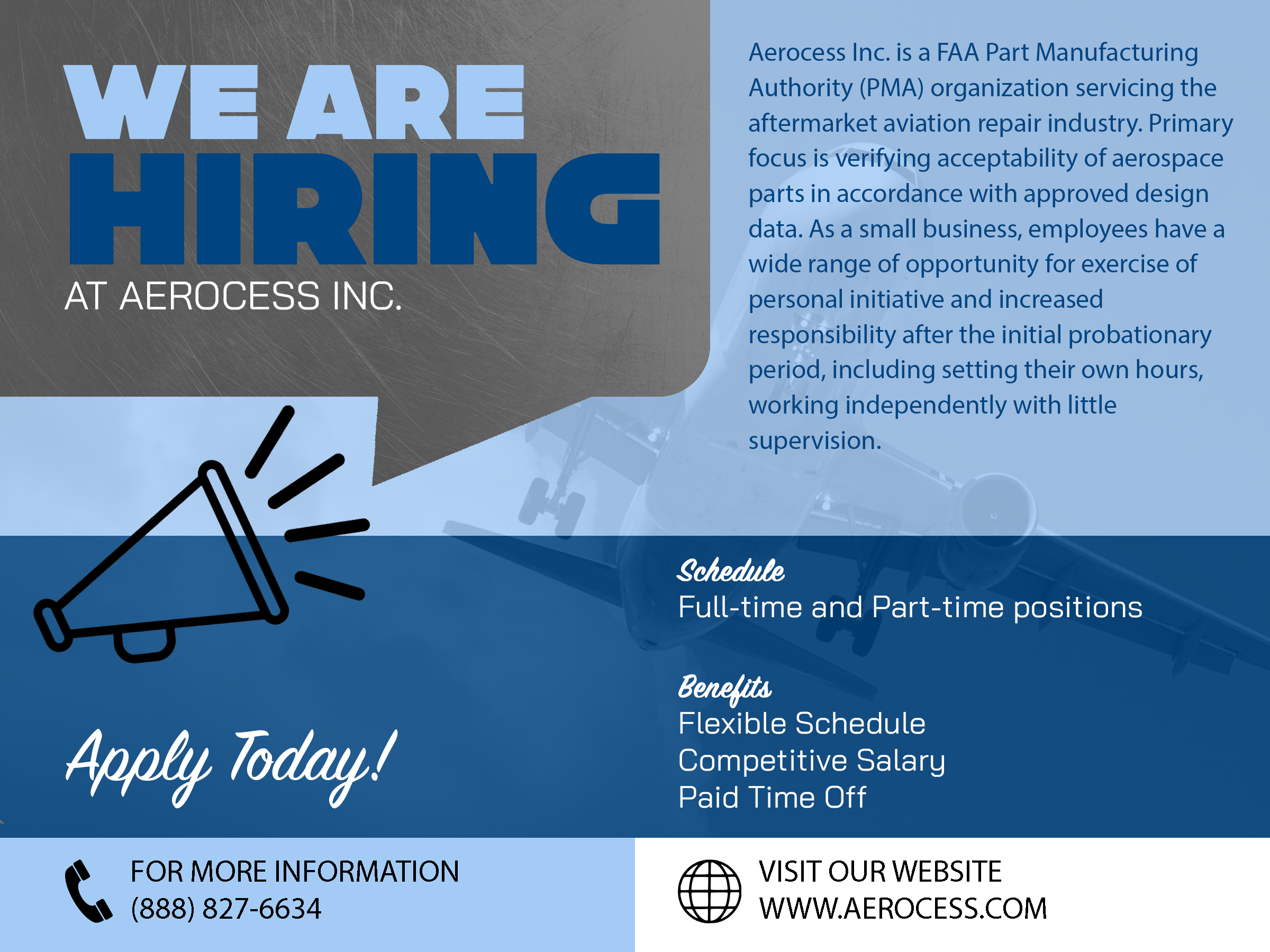 Aerocess hiring sheet for aftermarket aviation repair positions